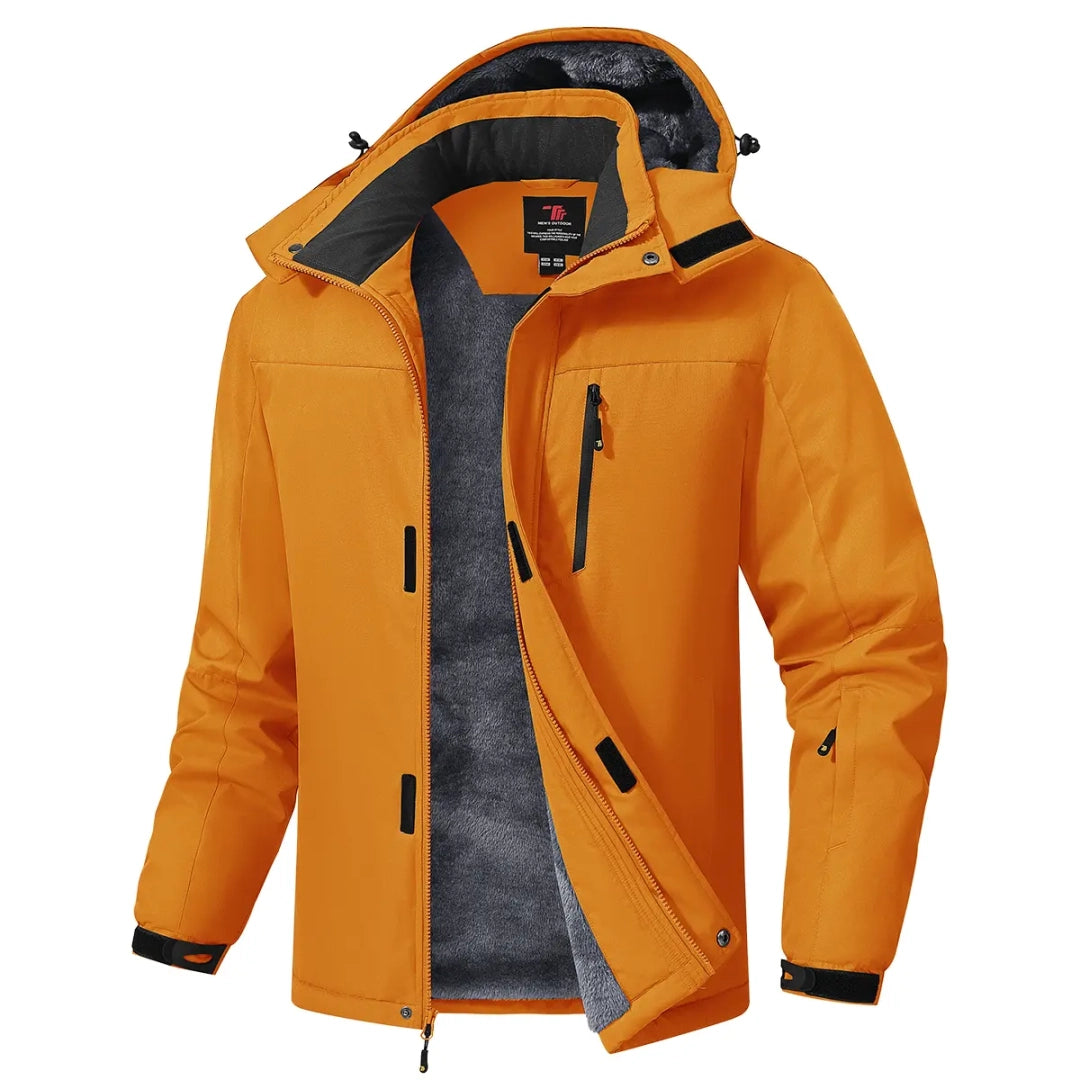 Herren-Winter-Skijacke wasserdicht winddicht mit Fleece gefüttert