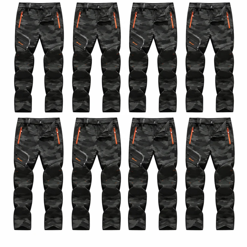 Thermische Fleece-Hose – wasserdichtes Softshell, knöchellang, wärmereflektierend, Reißverschlusstaschen