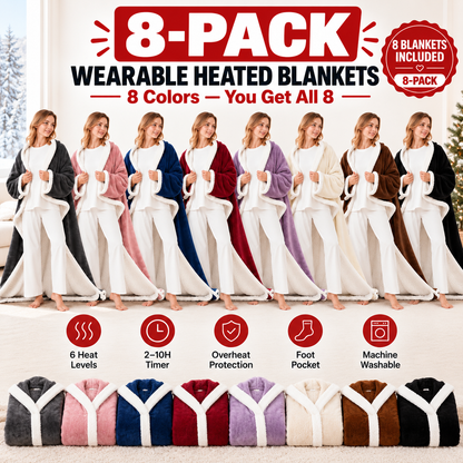 🔥Wearable Heated Blanket with Foot Pocket Sherpa🔥Overheat Protection & Auto Shut-Off