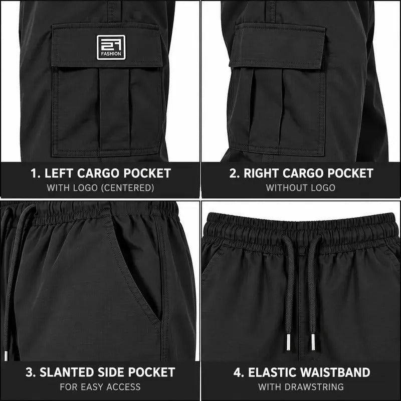 Herren-Cargohose, einfarbige, lässige Cargohose im Loose-Fit.