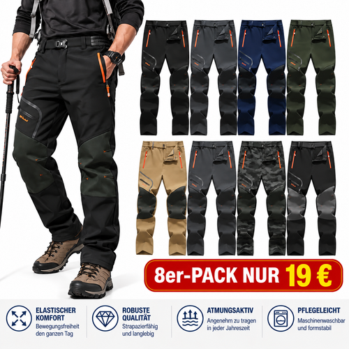 Thermische Fleece-Hose – wasserdichtes Softshell, knöchellang, wärmereflektierend, Reißverschlusstaschen