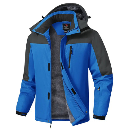 Herren-Winter-Skijacke wasserdicht winddicht mit Fleece gefüttert