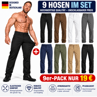 9-PACK ONLY $19-Black+Black + Brown + White + Gray + Navy Blue + Olive Green + Khaki + Black